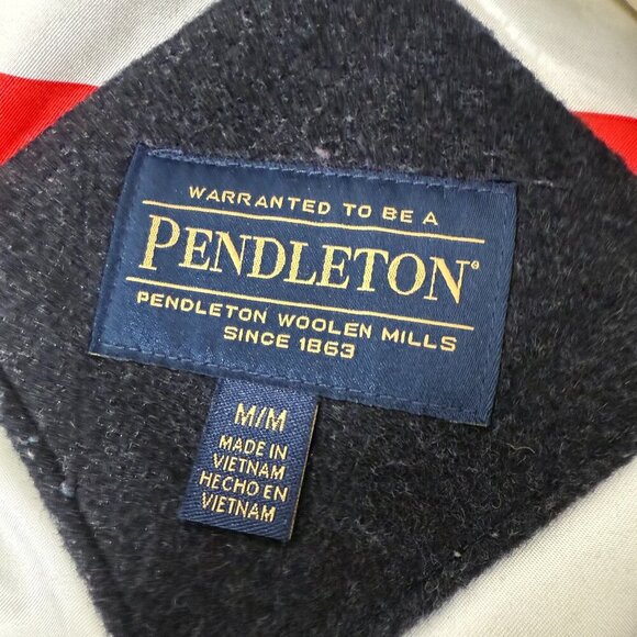 Pendleton Wool Dark Gray Coat Crest Campbell Cascade Signature Stripe Interior M - Picture 2 of 14